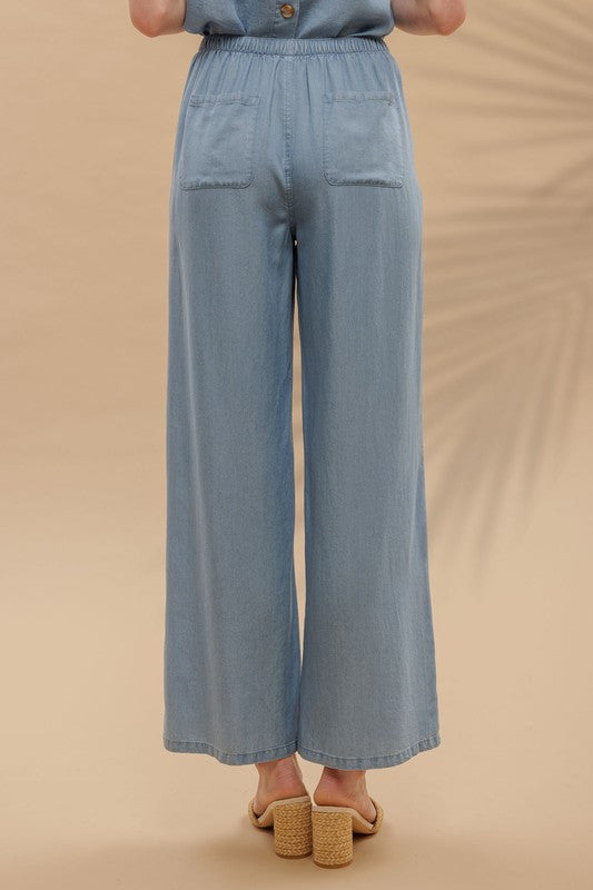 Sloane Chambray Wide Leg Pants