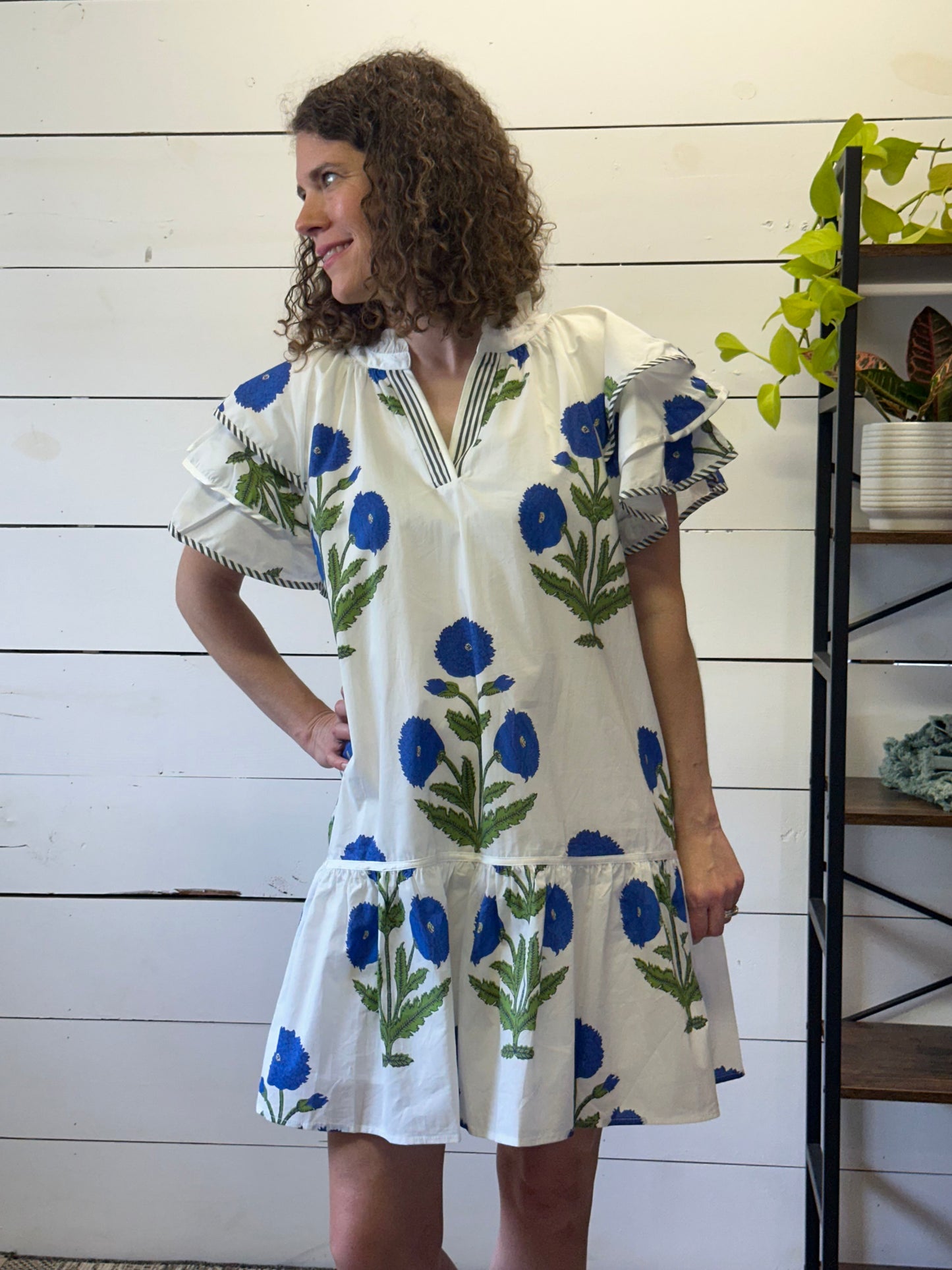 Delphi Floral Cotton Mini Dress
