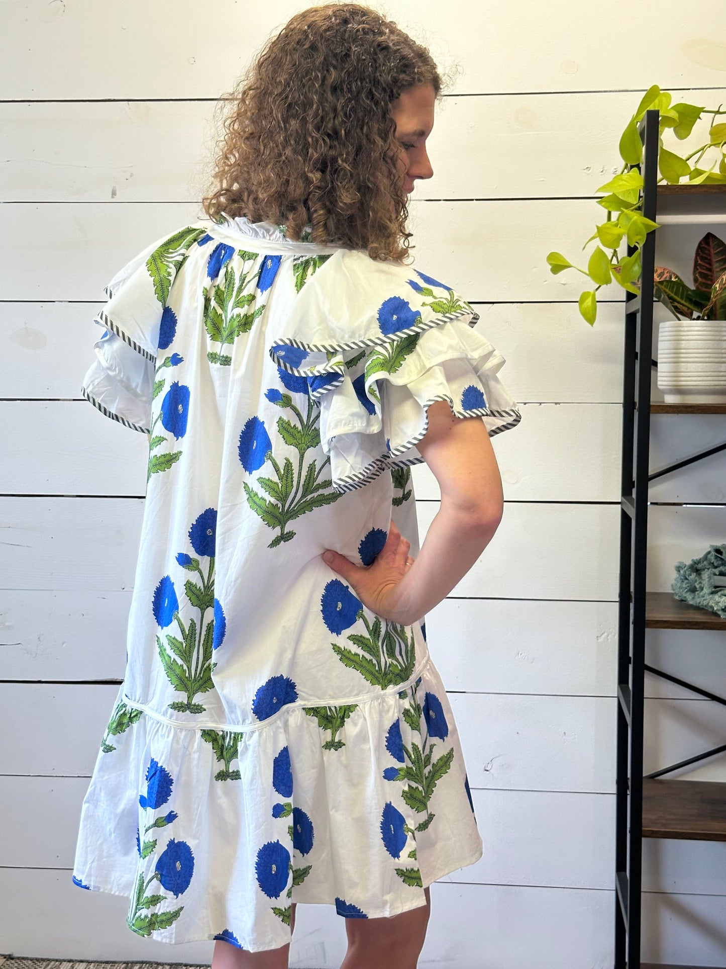 Delphi Floral Cotton Mini Dress