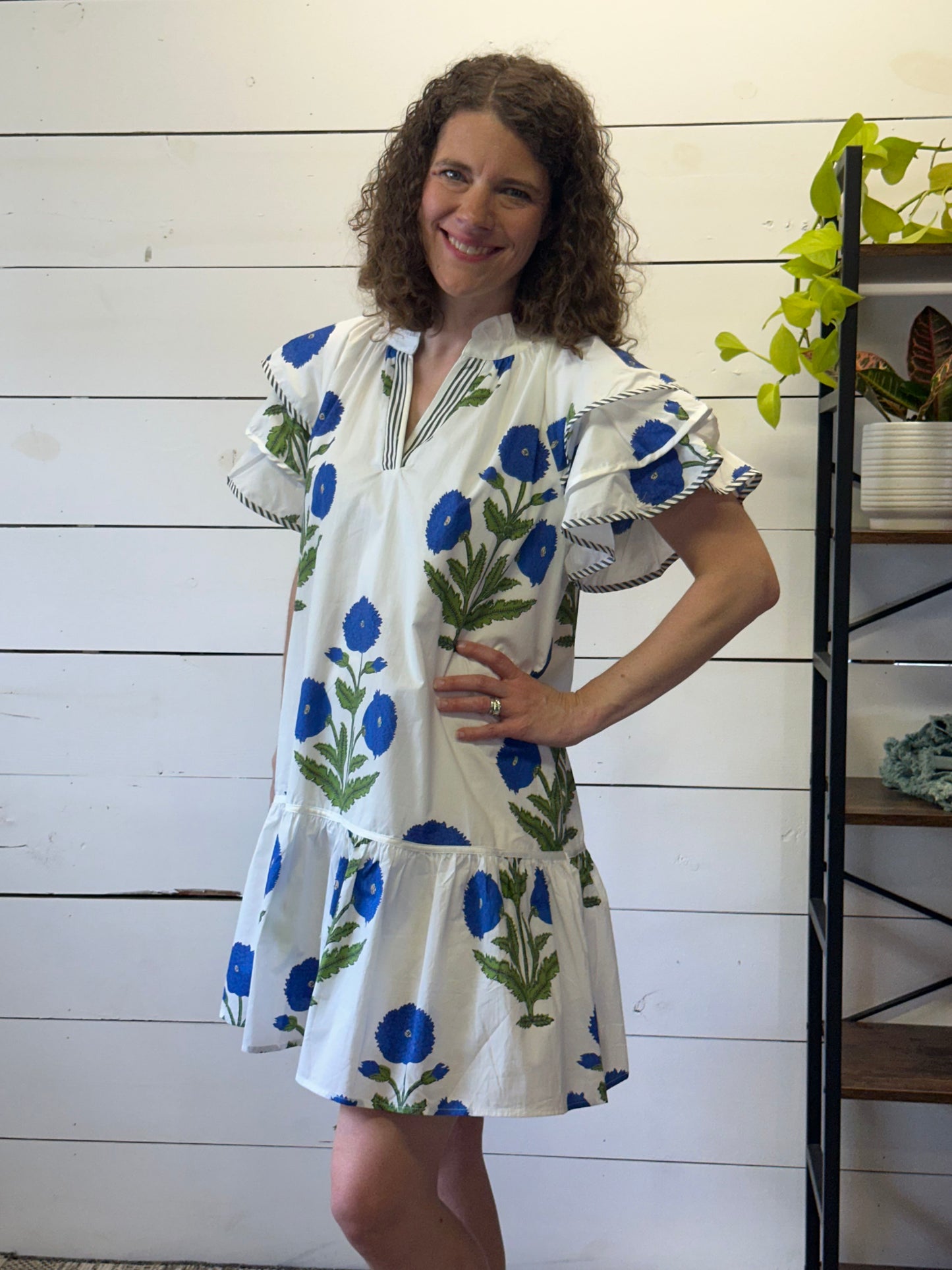 Delphi Floral Cotton Mini Dress